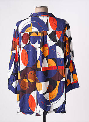 Blouse imprimé fantaisie manches longues bleu CHRISTINE LAURE femme