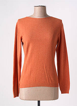 Pull col bateau manches longues orange CARTA LIBERA femme