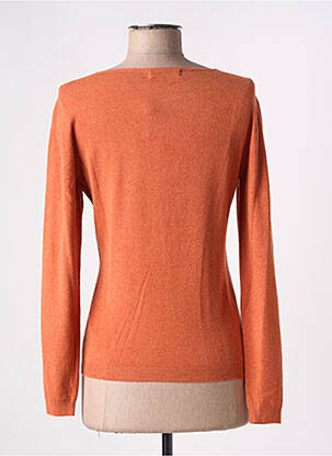 Pull col bateau manches longues orange CARTA LIBERA femme