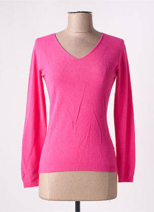 Pull coupe cintrée manches longues rose CARTA LIBERA femme