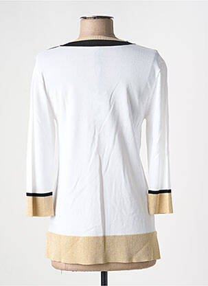 Pull coupe droite manches 3/4 blanc SCORZZO femme