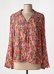 Blouse imprimé fantaisie manches longues rose C'EST BEAU LA VIE femme