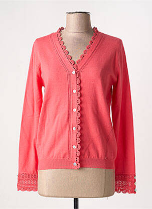 Gilet manches longues fermeture boutonnée sur le devant rose JULIE GUERLANDE femme