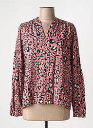 Blouse imprimé fantaisie manches longues rose JULIE GUERLANDE femme