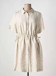 Robe mi-longue manches courtes manches courtes beige JULIE GUERLANDE femme