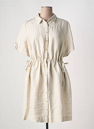 Robe mi-longue manches courtes manches courtes beige JULIE GUERLANDE femme