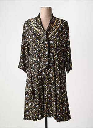 Robe mi-longue manches 3/4 manches 3/4 noir PAUL BRIAL femme