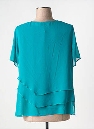 Top coupe fluide manches courtes bleu GREGORY PAT femme