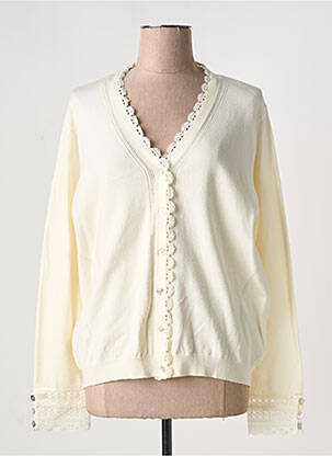 Gilet manches longues resserrée sur le bas beige JULIE GUERLANDE femme
