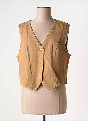 Gilet sans manche coupe cintrée beige C'EST BEAU LA VIE femme