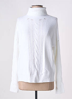 Pull col roulé blanc CARTA LIBERA pour femme