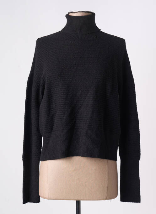 Pull col roulé noir CARTA LIBERA pour femme