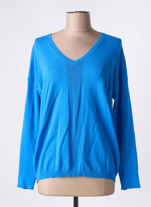 Pull col v manches longues bleu JULIE GUERLANDE femme