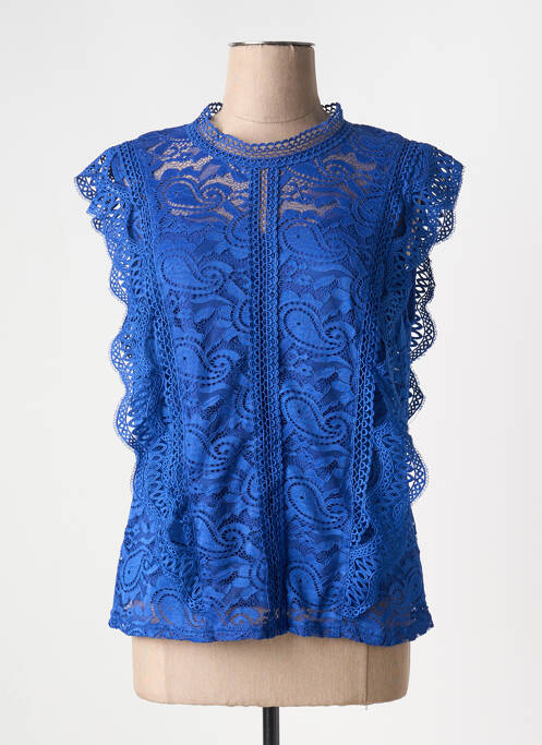 Top bleu FRANK LYMAN pour femme
