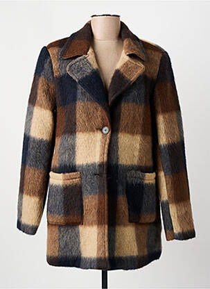 Manteau court fermeture boutonnée sur le devant sans capuche marron JULIE GUERLANDE femme