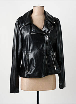 Veste simili cuir poches noir JULIE GUERLANDE femme