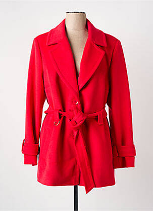Manteau court poches sans capuche rouge ESTEL COLLECTION femme