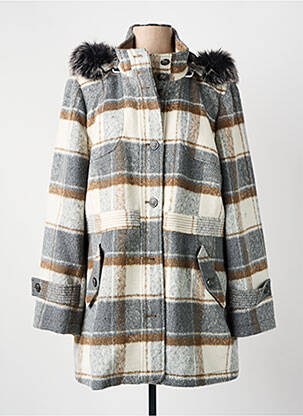 Manteau court capuche a capuche gris CHRISTINE LAURE femme