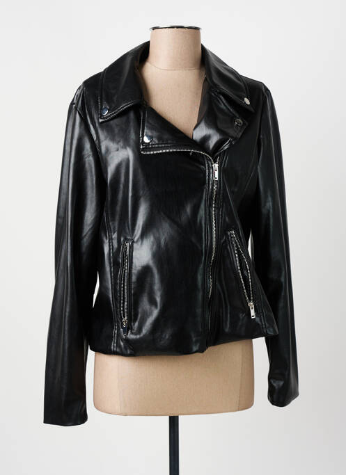 Veste simili cuir poches noir JULIE GUERLANDE femme