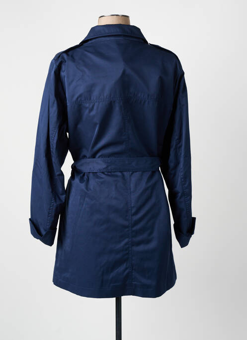 Trench tissage popeline sans capuche bleu REVER MILE femme