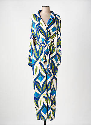 Robe longue manches longues manches longues bleu K-DESIGN femme