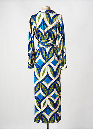 Robe longue manches longues manches longues bleu K-DESIGN femme