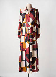 Robe longue manches longues manches longues orange K-DESIGN femme