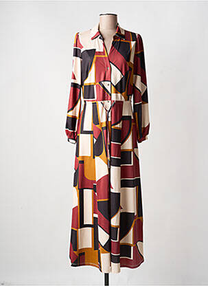 Robe longue manches longues manches longues orange K-DESIGN femme
