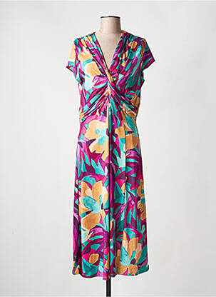 Robe longue manches courtes manches courtes violet JULIE GUERLANDE femme