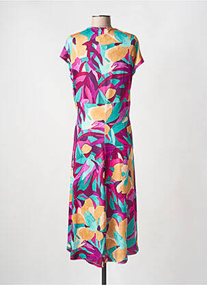 Robe longue manches courtes manches courtes violet JULIE GUERLANDE femme