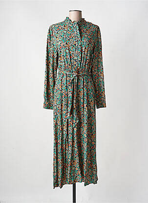 Robe longue manches longues manches longues vert C'EST BEAU LA VIE femme