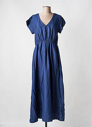 Robe longue manches courtes manches courtes bleu C'EST BEAU LA VIE femme