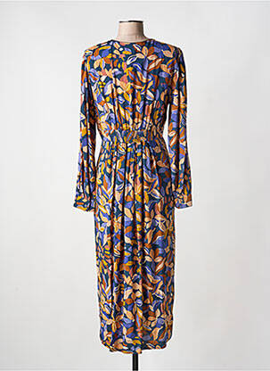 Robe longue manches longues manches longues bleu JULIE GUERLANDE femme