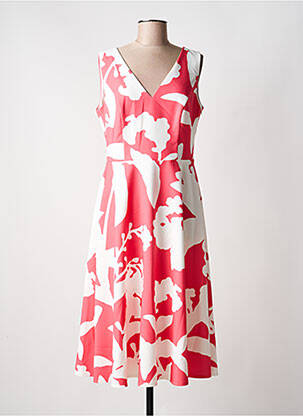 Robe mi-longue imprimé fantaisie sans manche rouge VERA MONT femme