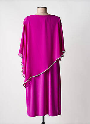 Robe mi-longue coupe fluide manches 3/4 violet JOSEPH RIBKOFF femme