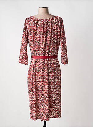 Robe mi-longue manches 3/4 manches 3/4 rouge JULIE GUERLANDE femme