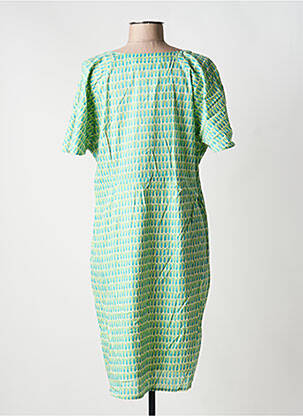 Robe mi-longue imprimé fantaisie manches courtes vert LA FIANCÉE femme