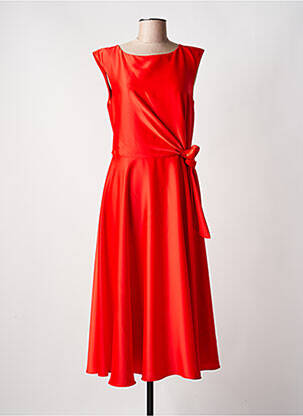 Robe mi-longue orange VERA MONT femme