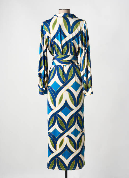 Robe longue manches longues manches longues bleu K-DESIGN femme