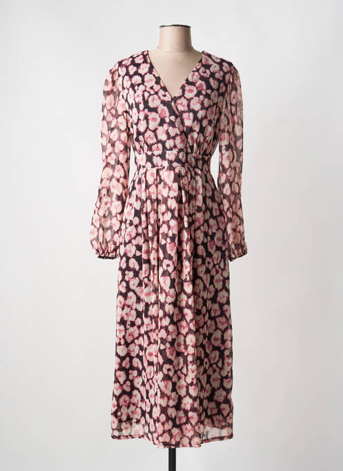 Robe longue manches longues manches longues rose JULIE GUERLANDE femme