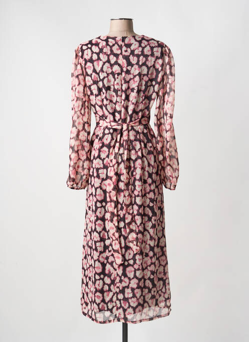 Robe longue manches longues manches longues rose JULIE GUERLANDE femme
