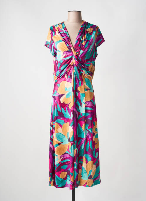 Robe longue manches courtes manches courtes violet JULIE GUERLANDE femme