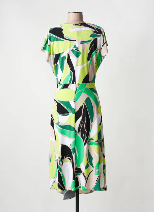 Robe mi-longue imprimé fleurs manches courtes vert JOSEPH RIBKOFF femme