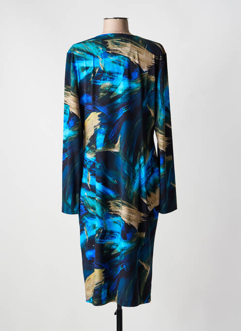 Robe mi-longue imprimé fantaisie manches longues bleu JOSEPH RIBKOFF femme