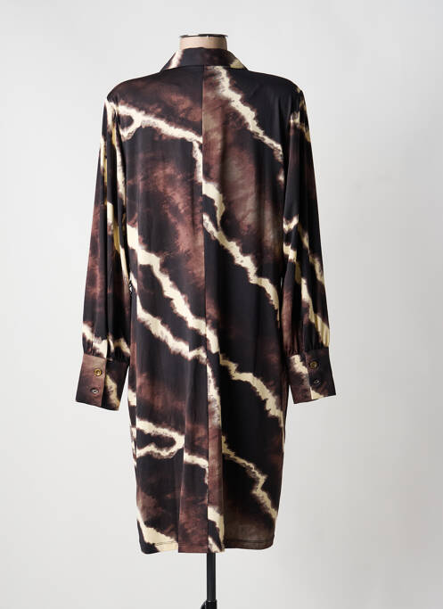 Robe mi-longue manches longues manches longues marron K-DESIGN femme