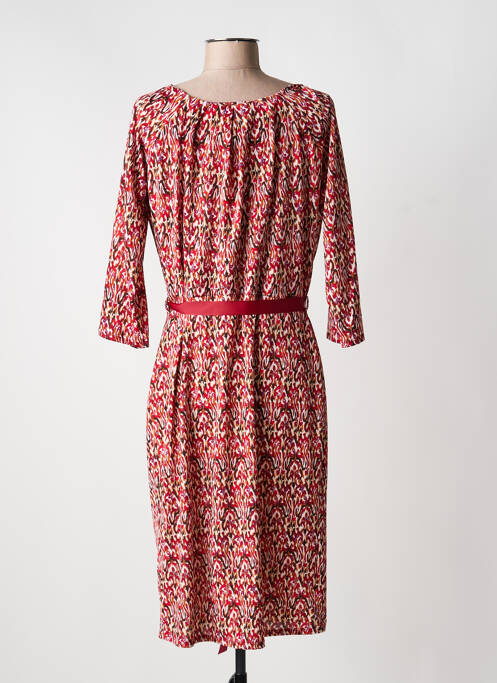 Robe mi-longue manches 3/4 manches 3/4 rouge JULIE GUERLANDE femme