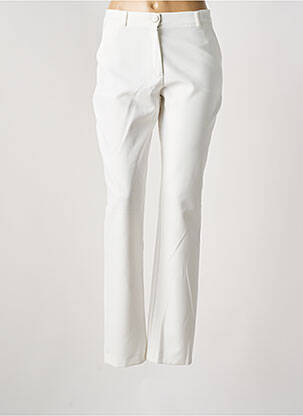 Pantalon droit tissage crêpe taille normale blanc CHRISTINE LAURE femme