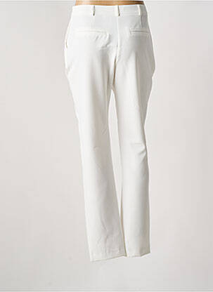 Pantalon droit tissage crêpe taille normale blanc CHRISTINE LAURE femme