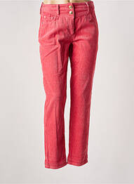 Pantalon slim broderie rivets taille normale rose C'EST BEAU LA VIE femme