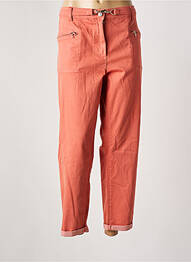 Pantalon droit stretch taille normale marron JULIE GUERLANDE femme